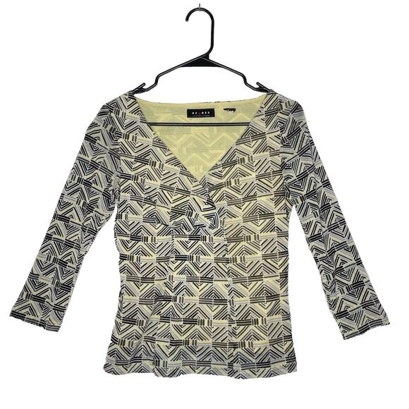 Y2K Womens Top AXCESS Green Micro Mesh Size M Sheer Overlay Lined V Neck Disco - Picture 1 of 5